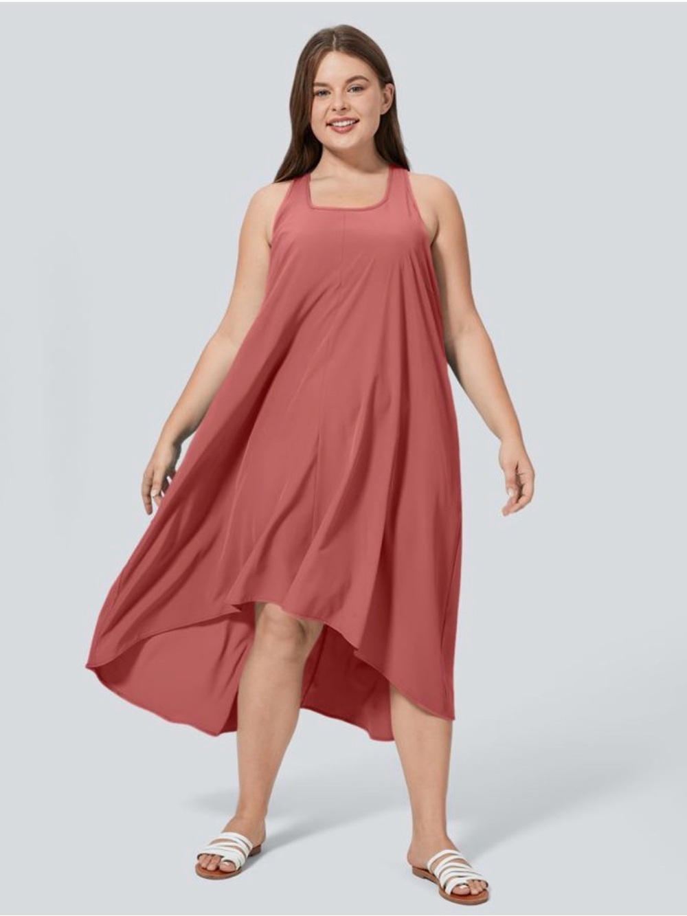 Halara Breezeful™ Backless Racerback High-Low Flowy Midi Dress  size 1X